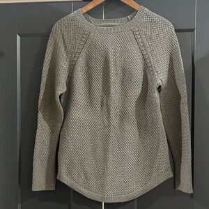 LOFT Textured Crew Neck Sweater - Olive Green